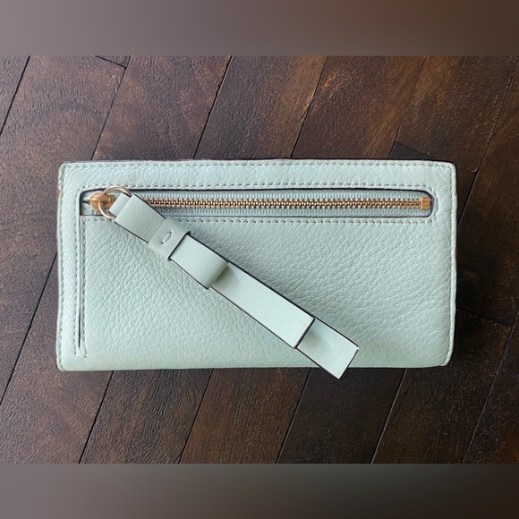 Kate Spade Mint Color Leather Wallet with Gold Accent - Picture 2 of 10